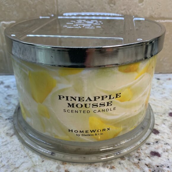 HomeWorx by Harry Slatkin Pineapple Mousse Scented 4-Wick Candle 18oz - Picture 1 of 4